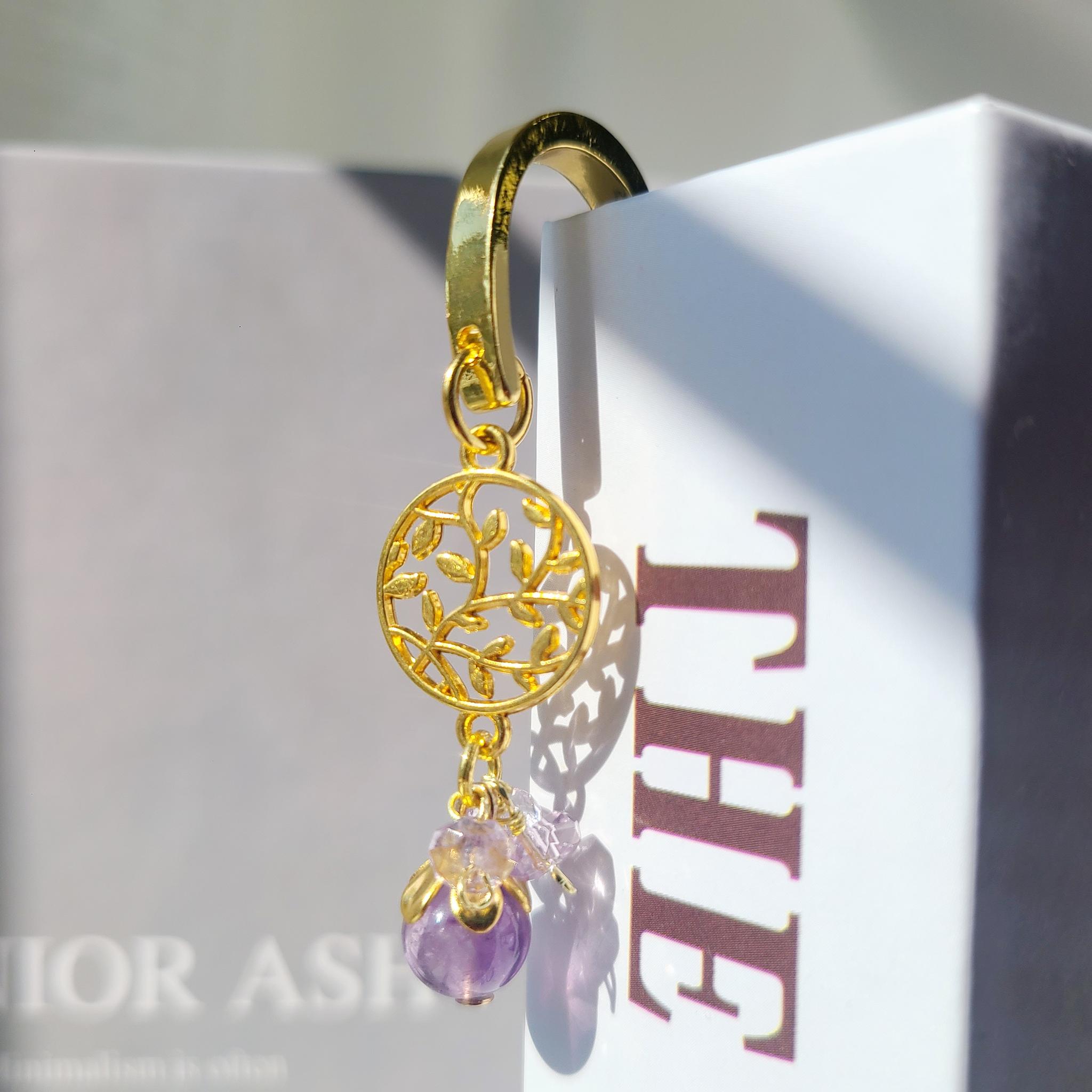 宝石のしおり【オリーブの恵み アメジスト】ブックマーカー（手帳・小説・イタリア・ワインが好きな方へ）《ギフト配送対応》