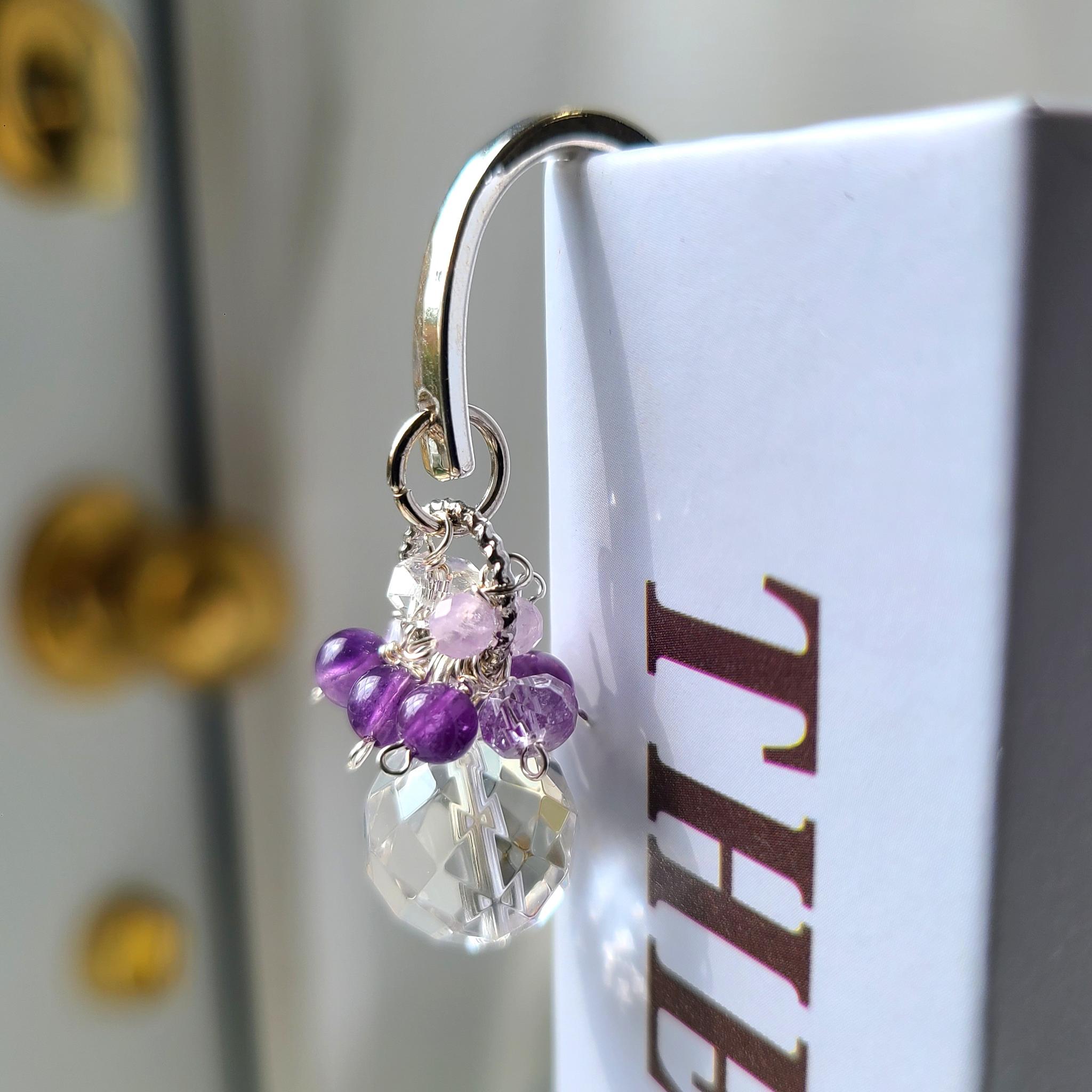 【ハーモニー 水晶の輝き ラベンダー】本の栞（アメジスト・オルゴール館・サンキャッチャーが好きな方）《ギフト配送対応》