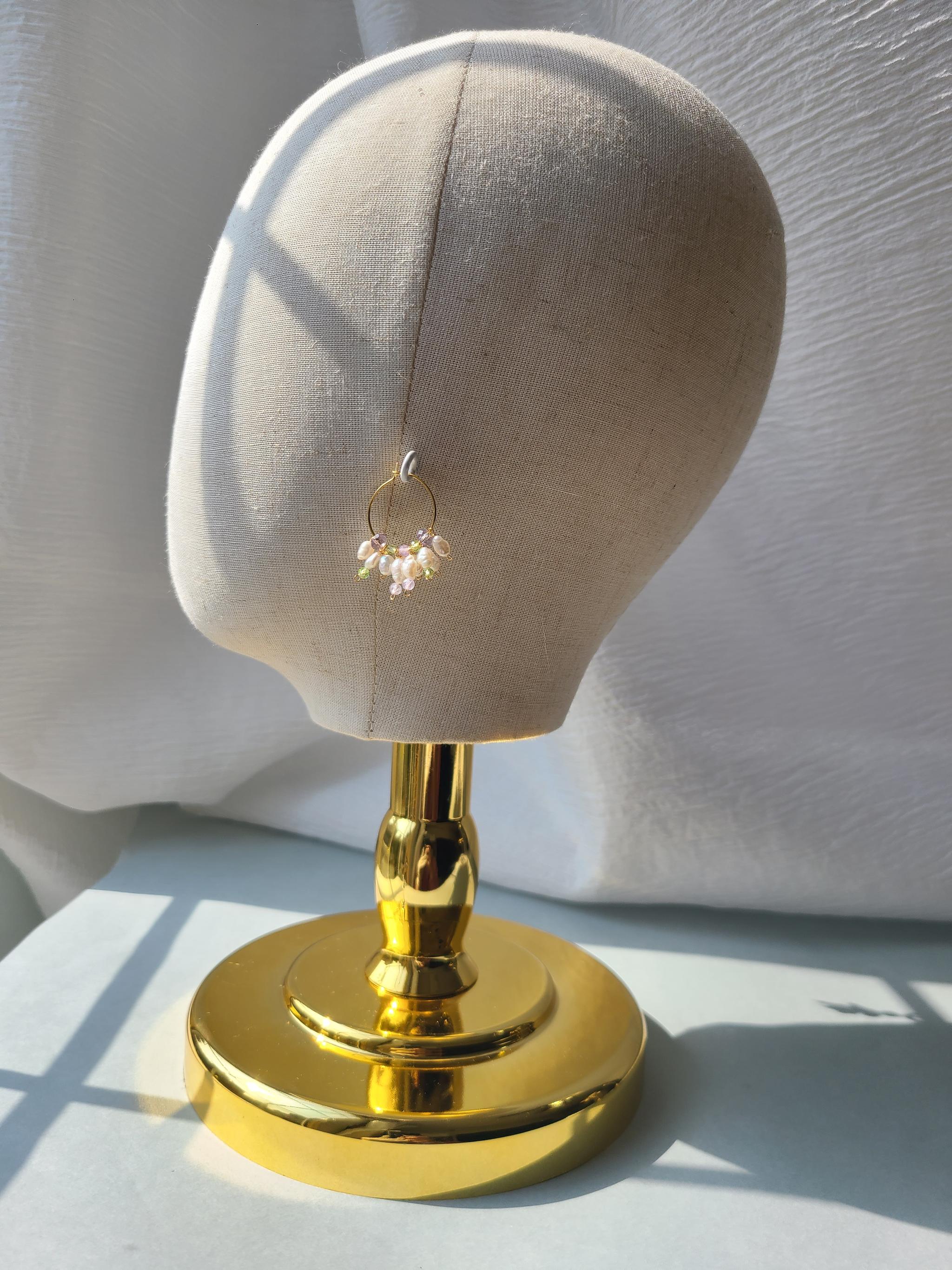 【春のお誘いピアス】ストロベリークォーツ ペリドット 淡水パール k14gf使用（お花見、桜の季節に）《ギフト配送対応》 | 3枚目